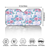 White Fairy Rose Unicorn Pattern Print Car Windshield Sun Shade