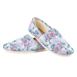 White Fairy Rose Unicorn Pattern Print Casual Shoes
