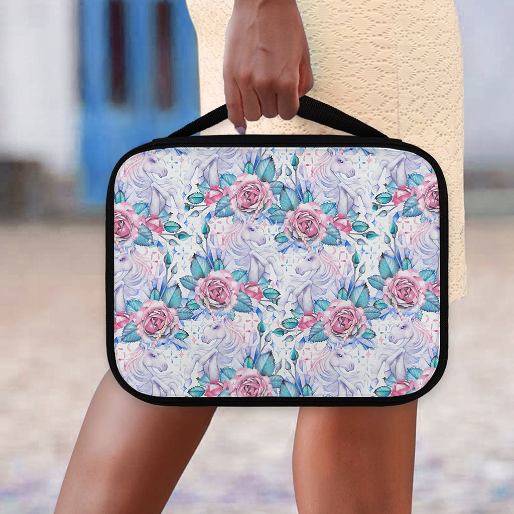 White Fairy Rose Unicorn Pattern Print Classic Bible Case