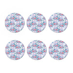 White Fairy Rose Unicorn Pattern Print Coaster Set