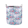 White Fairy Rose Unicorn Pattern Print Collapsible Laundry Basket