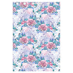 White Fairy Rose Unicorn Pattern Print Curtain