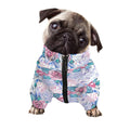 White Fairy Rose Unicorn Pattern Print Dog Zip Up Jacket
