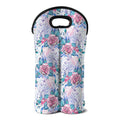 White Fairy Rose Unicorn Pattern Print Double Neoprene Wine Tote