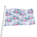 White Fairy Rose Unicorn Pattern Print Flag