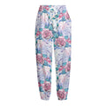 White Fairy Rose Unicorn Pattern Print Fleece Lined Knit Pants