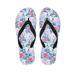 White Fairy Rose Unicorn Pattern Print Flip Flops