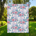 White Fairy Rose Unicorn Pattern Print Garden Flag