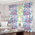 White Fairy Rose Unicorn Pattern Print Grommet Curtains