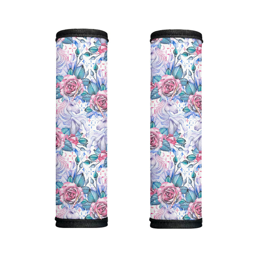 White Fairy Rose Unicorn Pattern Print Handle Covers