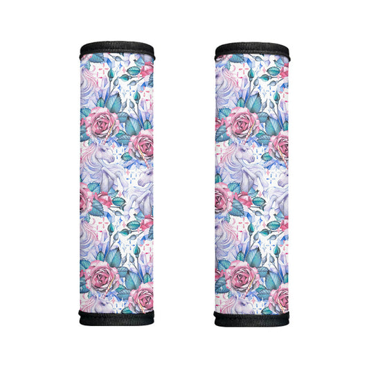 White Fairy Rose Unicorn Pattern Print Handle Covers