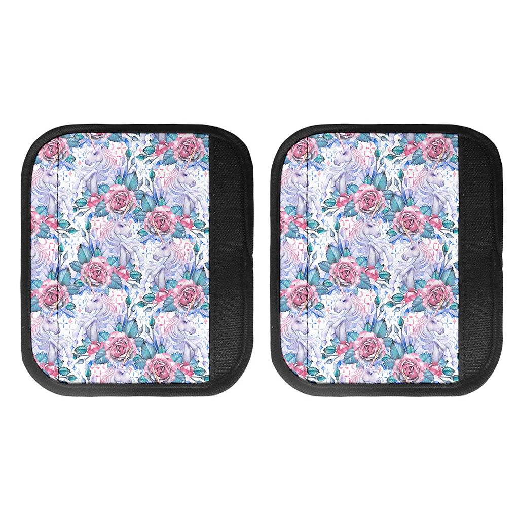 White Fairy Rose Unicorn Pattern Print Handle Covers