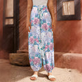 White Fairy Rose Unicorn Pattern Print Harem Pants