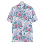 White Fairy Rose Unicorn Pattern Print Hawaiian Shirt