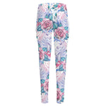 White Fairy Rose Unicorn Pattern Print High-Waisted Pocket Leggings