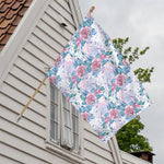 White Fairy Rose Unicorn Pattern Print House Flag