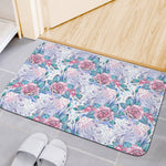 White Fairy Rose Unicorn Pattern Print Indoor Door Mat