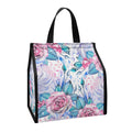 White Fairy Rose Unicorn Pattern Print Insulated Lunch Tote