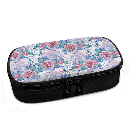White Fairy Rose Unicorn Pattern Print Insulin Cooler Travel Case