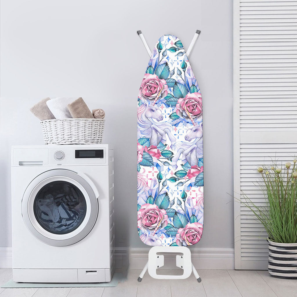 White Fairy Rose Unicorn Pattern Print Ironing Board Cover