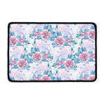 White Fairy Rose Unicorn Pattern Print Kitchen Mat