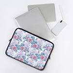 White Fairy Rose Unicorn Pattern Print Laptop Sleeve