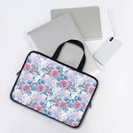 White Fairy Rose Unicorn Pattern Print Laptop Sleeve With Handle