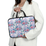 White Fairy Rose Unicorn Pattern Print Laptop Sleeve With Handle