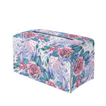 White Fairy Rose Unicorn Pattern Print Leather Tissue Box Cover