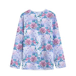 White Fairy Rose Unicorn Pattern Print Long Sleeve Short Coat