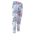 White Fairy Rose Unicorn Pattern Print Men's Compression Pants