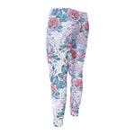 White Fairy Rose Unicorn Pattern Print Men's Compression Pants