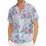 White Fairy Rose Unicorn Pattern Print Men's Deep V-Neck Shirt