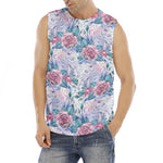 White Fairy Rose Unicorn Pattern Print Men's Fitness Tank Top