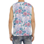 White Fairy Rose Unicorn Pattern Print Men's Fitness Tank Top