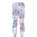White Fairy Rose Unicorn Pattern Print Men's leggings