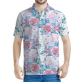 White Fairy Rose Unicorn Pattern Print Men's Polo Shirt