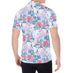 White Fairy Rose Unicorn Pattern Print Men's Shirt