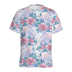 White Fairy Rose Unicorn Pattern Print Men's Sports T-Shirt