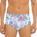 White Fairy Rose Unicorn Pattern Print Men's Triangle Swim Briefs
