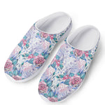 White Fairy Rose Unicorn Pattern Print Mesh Casual Shoes