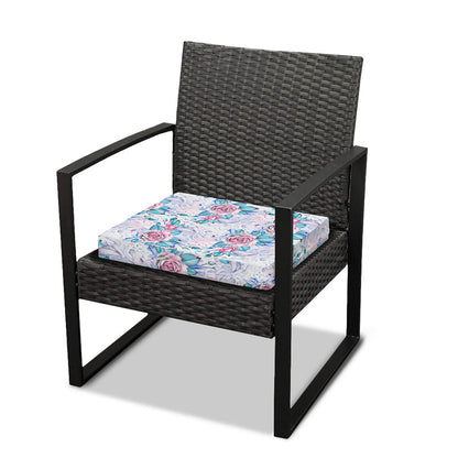 White Fairy Rose Unicorn Pattern Print Outdoor Seat Cushion Cover