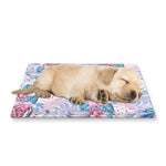 White Fairy Rose Unicorn Pattern Print Pet Cooling Mat Cover