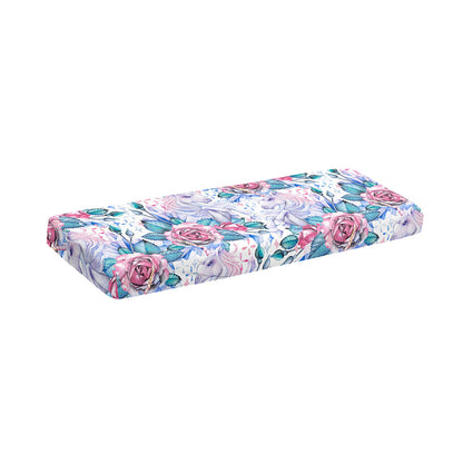 White Fairy Rose Unicorn Pattern Print Piano Keyboard Cover