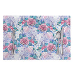 White Fairy Rose Unicorn Pattern Print Placemat