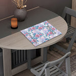 White Fairy Rose Unicorn Pattern Print Placemat