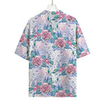 White Fairy Rose Unicorn Pattern Print Rayon Hawaiian Shirt