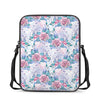 White Fairy Rose Unicorn Pattern Print Rectangular Crossbody Bag