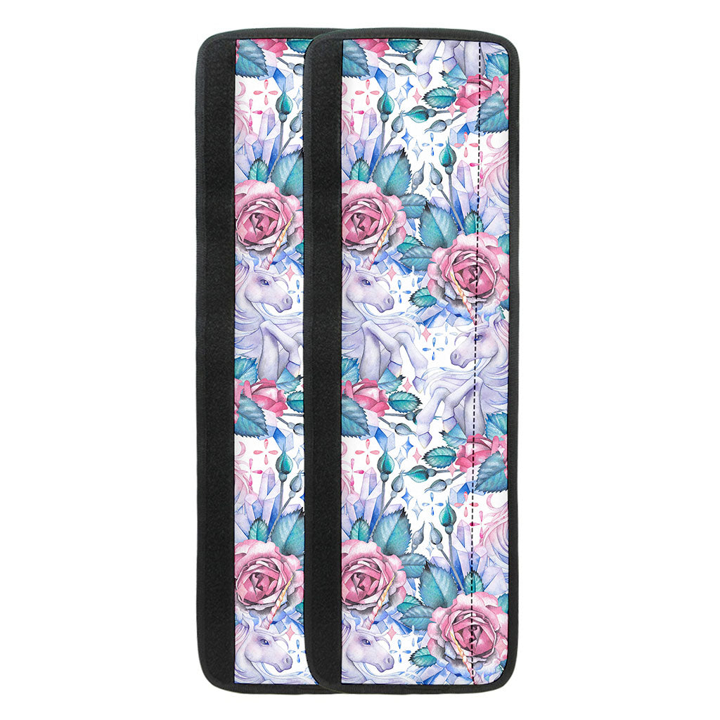 White Fairy Rose Unicorn Pattern Print Refrigerator Handle Covers