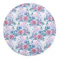 White Fairy Rose Unicorn Pattern Print Round Blanket